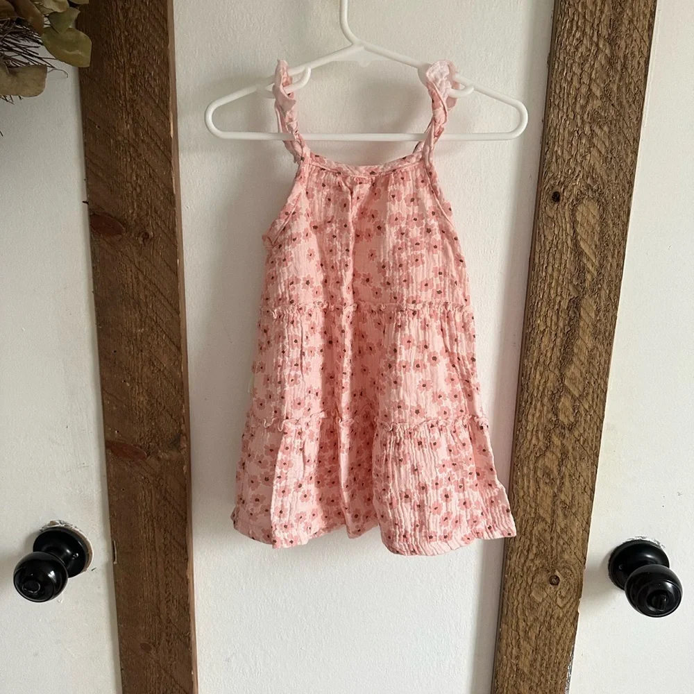 Rabbit Bear Organic Cotton Boho Floral Dress 24m Baby Toddler Girl EUC